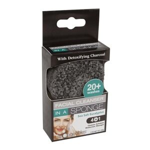 Spongeables Charcoal Facial Cleanser in a Sponge Sea Salt Eucalyptus